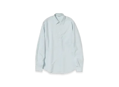 AURALEE Finx Polyester Stripe Shirt "Light Blue Stripe"