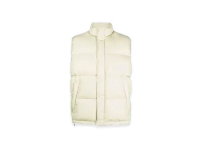AURALEE Suvin High Count Cloth Down Vest "Pale Ivory"