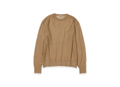 AURALEE Kid Mohair Sheer Knit Pullover "Camel"