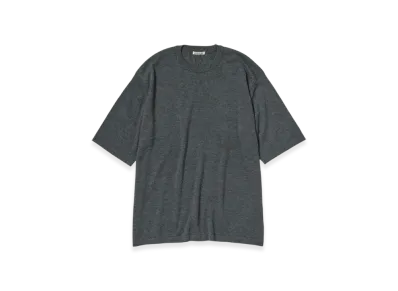 AURALEE Cashmere Hard Twist Knit T-Shirt "Top Charcoal"