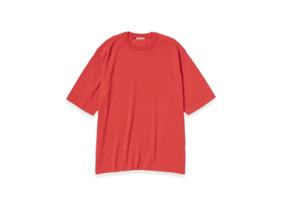 AURALEE Cashmere Hard Twist Knit T-Shirt "Red"
