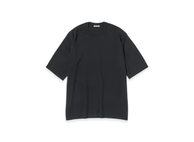 AURALEE Cashmere Hard Twist Knit T-Shirt "Black"