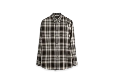 AURALEE Wool Recycled Polyester Cloth Shirt "Black Check"