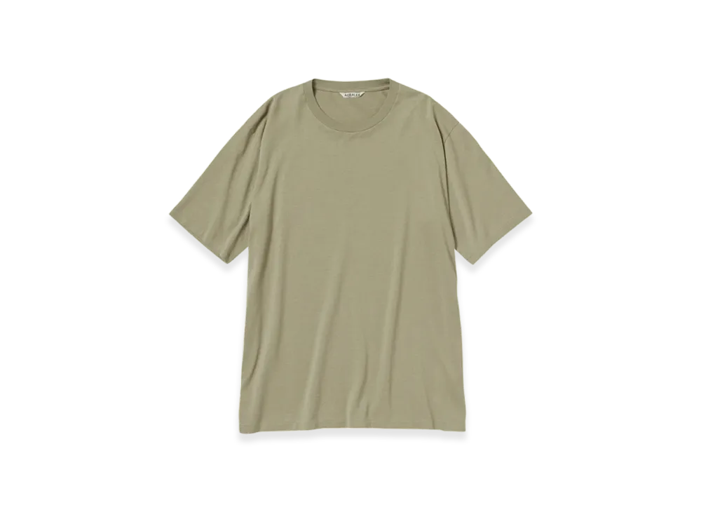 AURALEE Luster Plaiting T-Shirt "Khaki Grey"