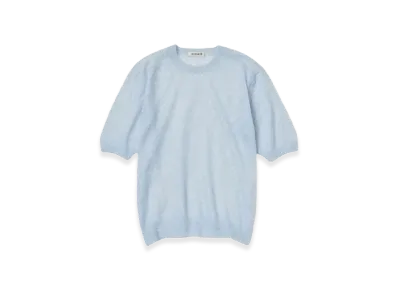 AURALEE Kid Mohair Sheer Knit T-Shirt "Light Blue"