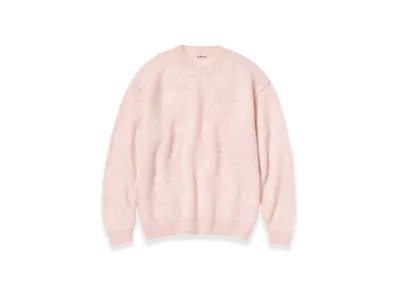AURALEE Brushed Super Kid Mohair Knit Pullover "Light Pink"