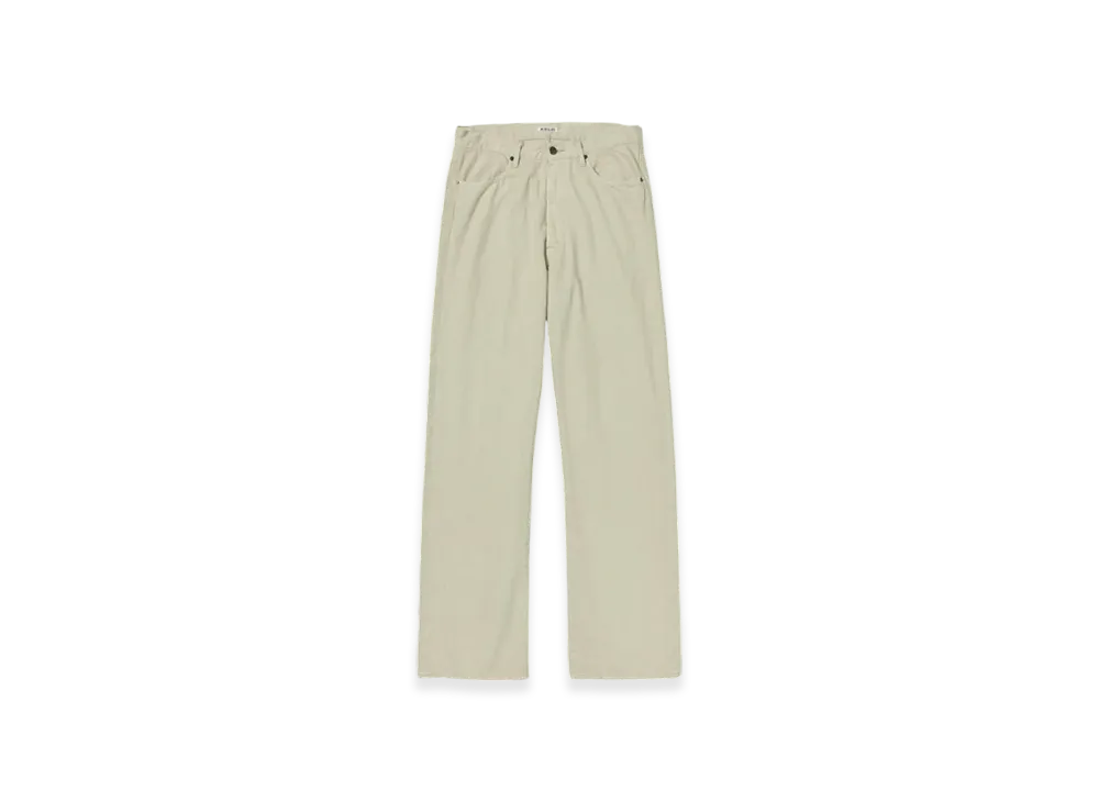オーラリー ボタニカル ダイ セルビッジ デニム パンツ "ナチュラル グリーン"