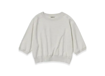 AURALEE Light Flowy Sweat Half Sleeve Pullover "Top Light Gray"