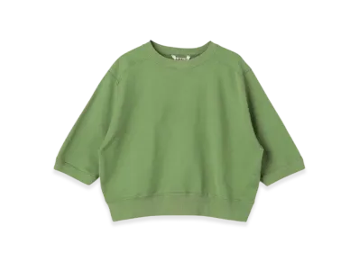 AURALEE Light Flowy Sweat Half Sleeve Pullover "Khaki Green"