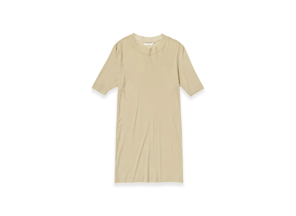 AURALEE Giza Super High Gauge Sheer Rib T-Shirt "Light Beige"