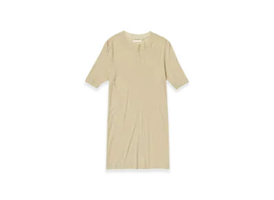 AURALEE Giza Super High Gauge Sheer Rib T-Shirt "Light Beige"