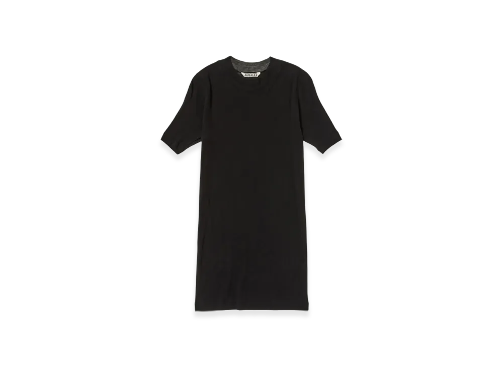 AURALEE Giza Super High Gauge Sheer Rib T-Shirt "Black"