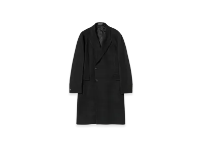 AURALEE Super Fine Wool Twill Melton Chesterfield Coat "Charcoal Chambray"