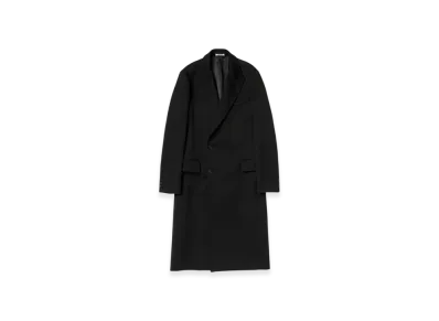 AURALEE Double Cloth Hard Twist Carsey Chesterfield Coat "Black"
