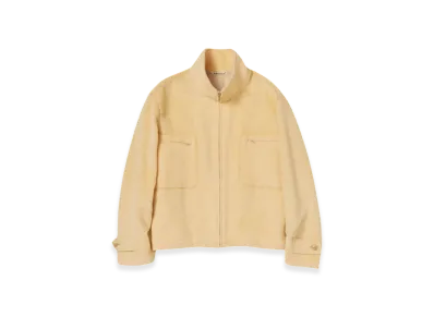 AURALEE Brushed Suri Alpaca Mohair Jacquard Zip Blouson "Yellow"
