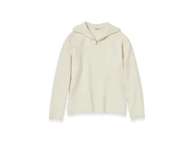 AURALEE Heavy Milano Rib Knit Zip "Ivory White"