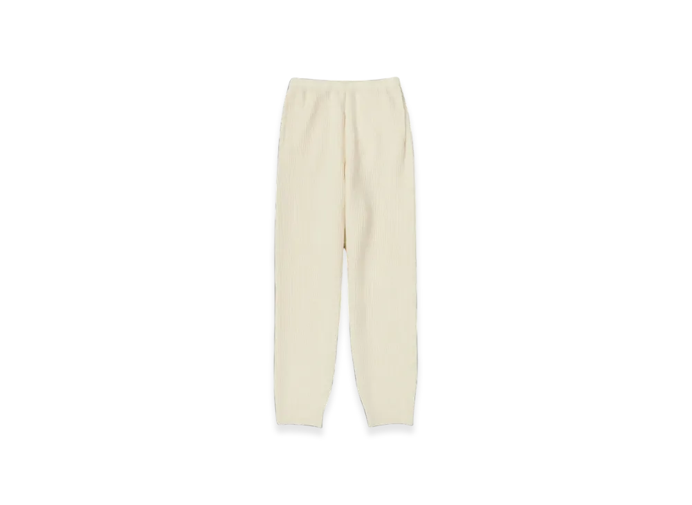 AURALEE Milled French Merino Rib Knit Pants "Ivory White"