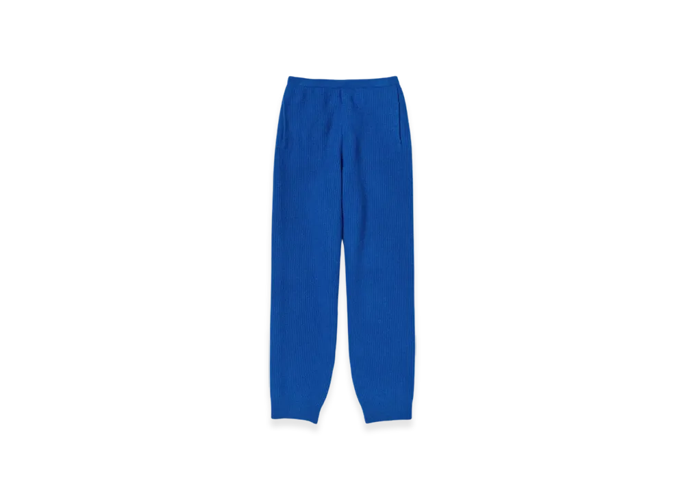 AURALEE Milled French Merino Rib Knit Pants "Royal Blue"