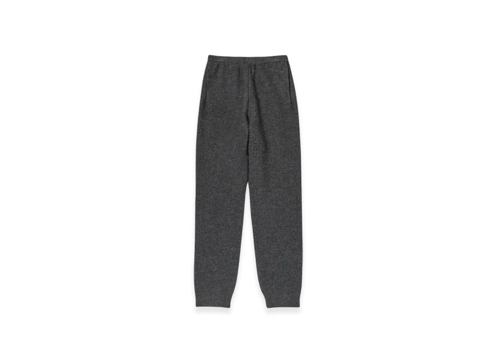 AURALEE Milled French Merino Rib Knit Pants "Charcoal Gray"
