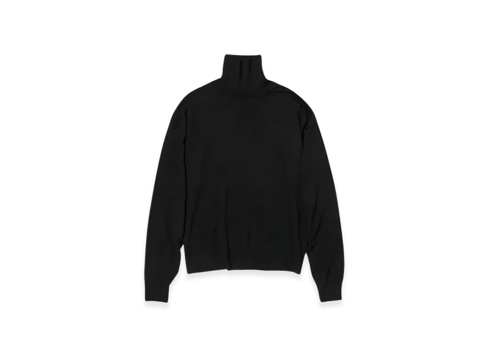 AURALEE Super High Gauge Wool Knit Turtle "Black"