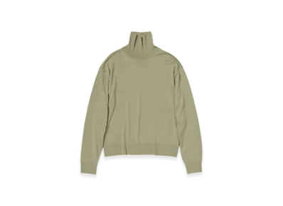AURALEE Super High Gauge Wool Knit Turtle "Khaki Beige"