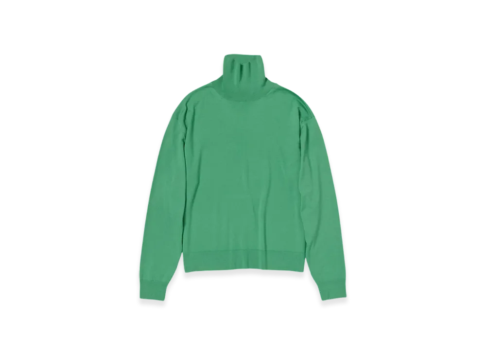 AURALEE Super High Gauge Wool Knit Turtle "Jade Green"