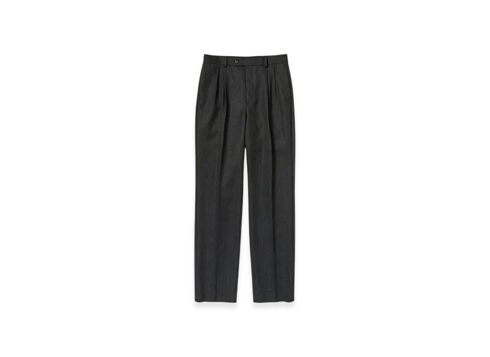 AURALEE Bluefaced Wool Dobby Slacks "Charcoal"