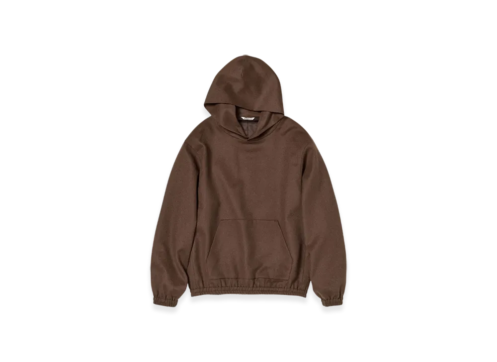 AURALEE Baby Camel Flannel P/O Parka "Dark Brown"