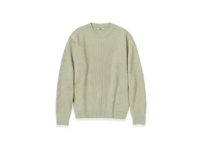 AURALEE French Merino Rib Knit P/O "Light Khaki"