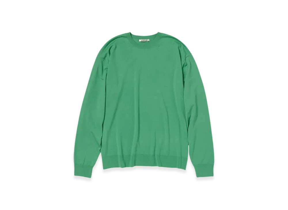 AURALEE Super High Gauge Wool Knit P/O "Jade Green"