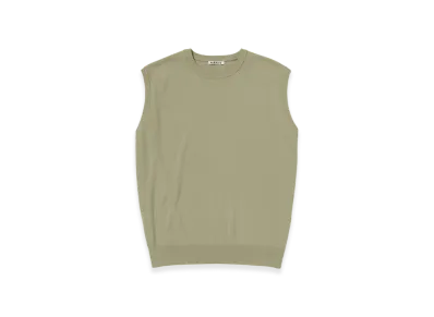 AURALEE Super High Gauge Wool Knit Vest "Khaki Beige"