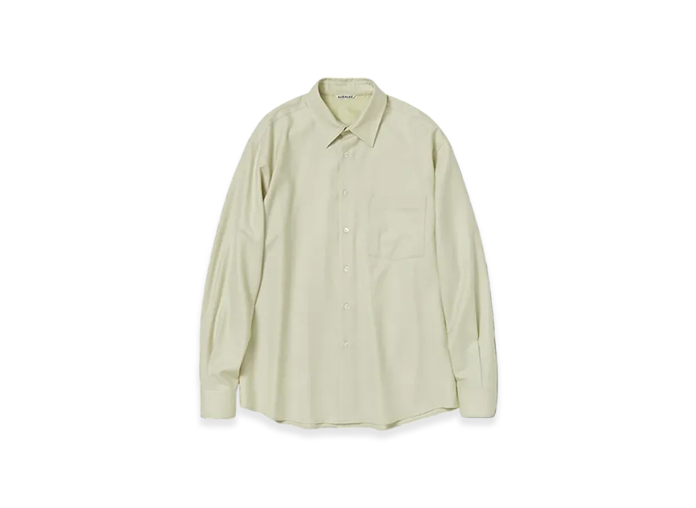 AURALEE Super Light Wool Shirt "Light Khaki"