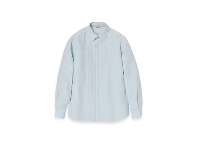 AURALEE Quilted Light Silk Cotton Shirt "Light Blue"