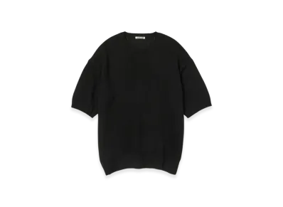 AURALEE Shetland Wool Cashmere Knit T-Shirt "Black"