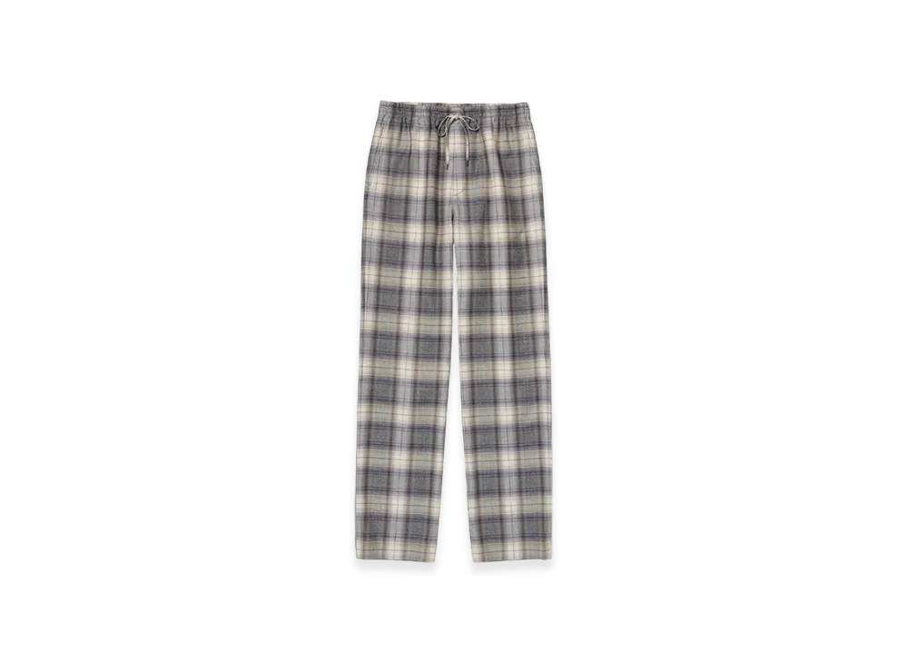 AURALEE Super Light Wool Check Easy Slacks "Gray Check"