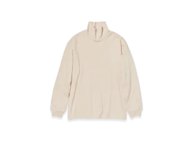 AURALEE Luster Plaiting Hi Neck L/S T-Shirt "Peach Beige"