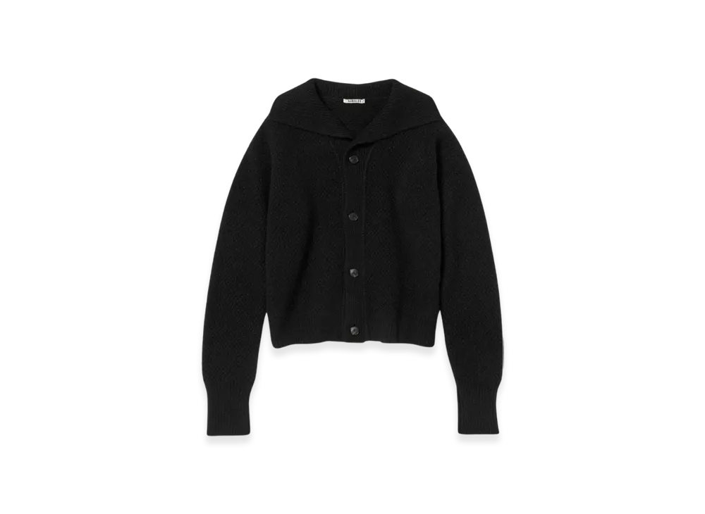 AURALEE Baby Cashmere Knit Cardigan Top "Black"