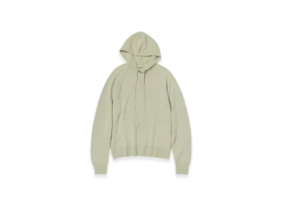 AURALEE Baby Cashmere Knit P/O Parka Top "Light Khaki"