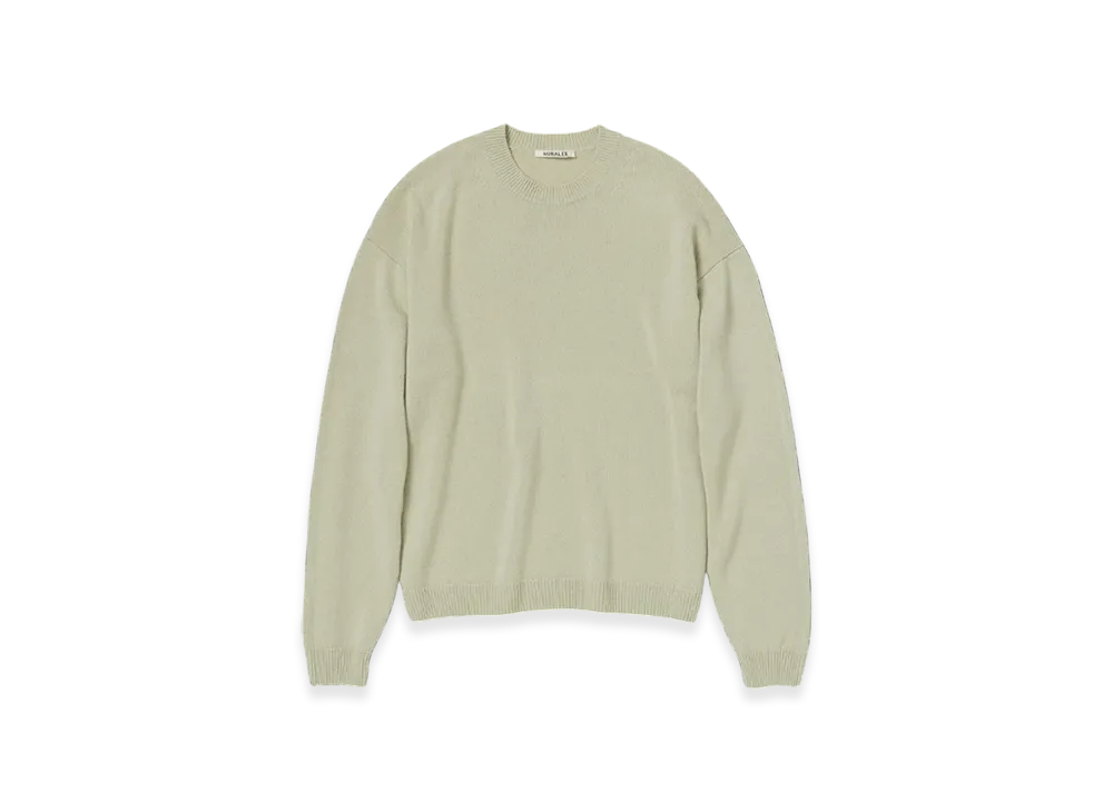 AURALEE Baby Cashmere Knit P/O Top "Light Khaki"