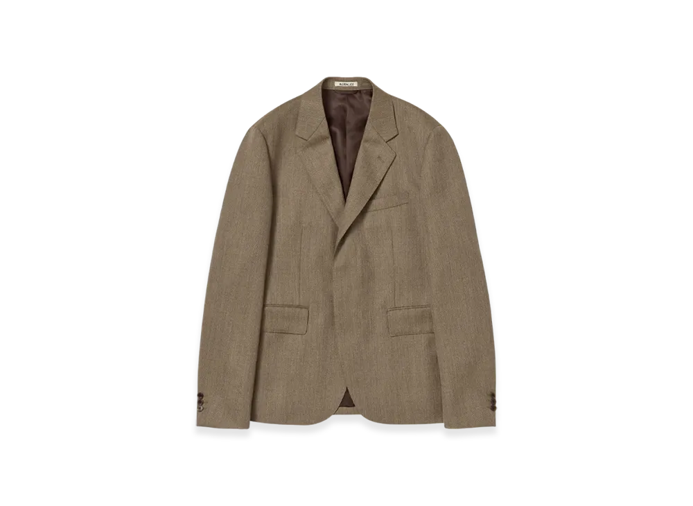 AURALEE Bluefaced Wool Dobby Over Jacket "Brown"