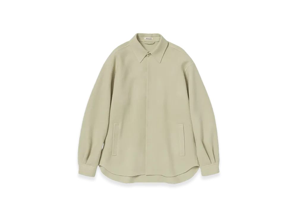 AURALEE Double Cloth Pile Mosser Hand Sewn Shirts Blouson "Light Khaki"