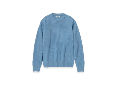 AURALEE French Merino Rib Knit P/O "Light Blue"