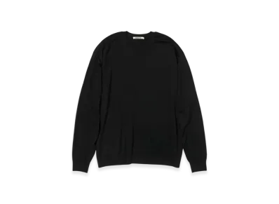 AURALEE Super High Gauge Wool Knit P/O "Black"