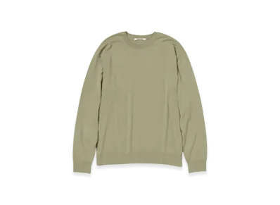 AURALEE Super High Gauge Wool Knit P/O "Khaki Beige"