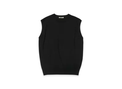 AURALEE Super High Gauge Wool Knit Vest "Black"