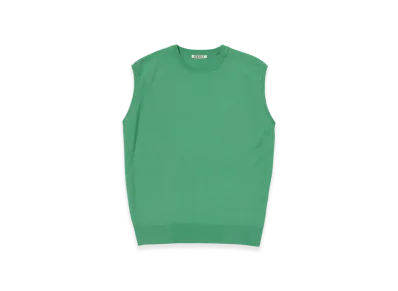 AURALEE Super High Gauge Wool Knit Vest "Jade Green"