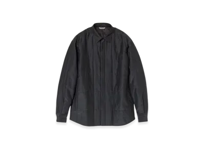 AURALEE Quilted Light Silk Cotton Shirt "Ink Black"