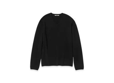 AURALEE Felted Wool Knit VNeck P/O "Black"