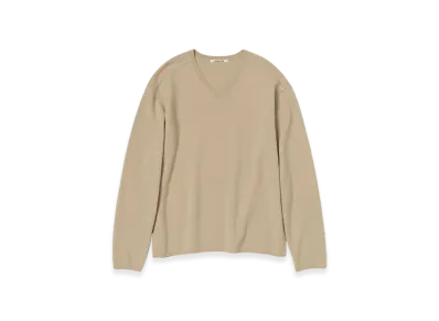 AURALEE Felted Wool Knit VNeck P/O "Beige"