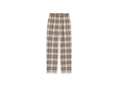 AURALEE Super Light Wool Check Easy Slacks "Light Brown Check"